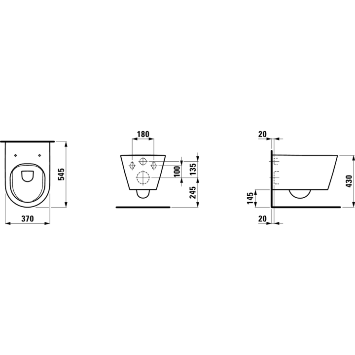 Miska podwieszana wc Laufen Kartell 370 x 545 mm RIMLESS grafit mat. H8203377580001