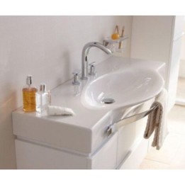 Umywalka ścienna z relingiem Laufen Palace 900 x 510 mm z 3 otw. biała H8127020001081