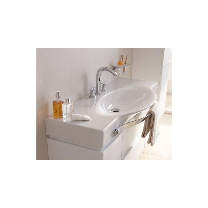 Umywalka ścienna z relingiem Laufen Palace 900 x 510 mm z 3 otw. biała H8127020001081