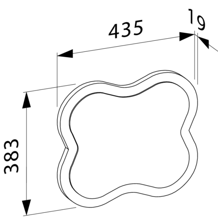 Lustro Laufen Florakids 435 x 383 mm kwiat czerwony H4616010034691