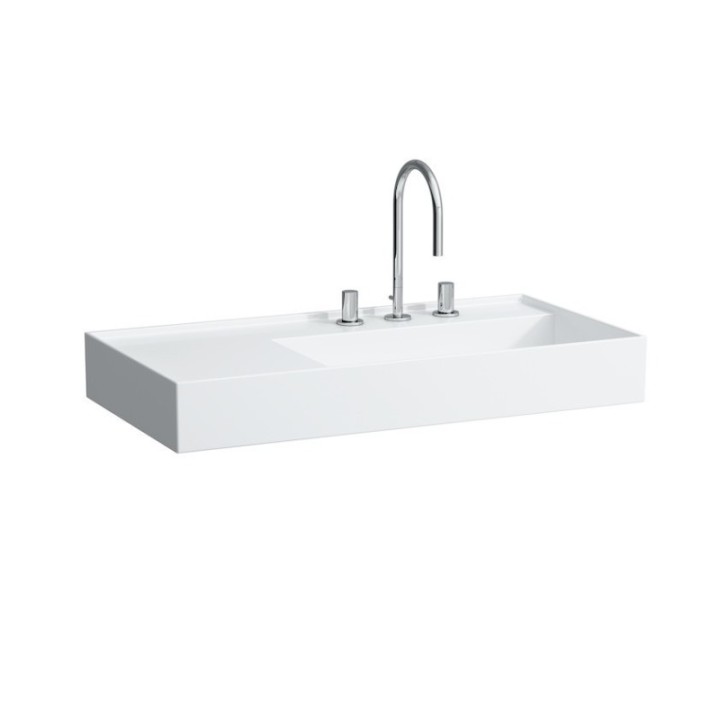 Umywalka ścienna KARTELL BY LAUFEN szlifowany spód umywalki 900X460mm bez otw. biała H8183390001121