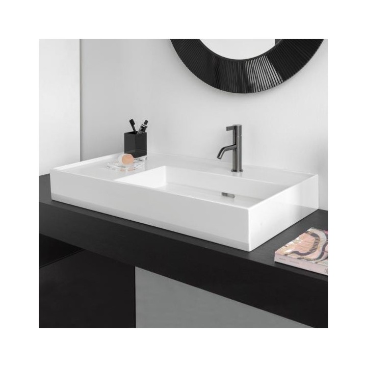 Umywalka ścienna KARTELL BY LAUFEN szlifowany spód umywalki 900X460mm z 3 otw. biały mat. H8183397571581