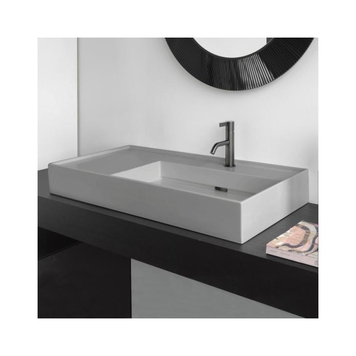 Umywalka ścienna KARTELL BY LAUFEN szlifowany spód umywalki 900X460mm z 1 otw. szary mat. H8183397591111