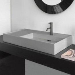 Umywalka ścienna KARTELL BY LAUFEN szlifowany spód umywalki 900X460mm bez otw. szary mat. H8183397591121