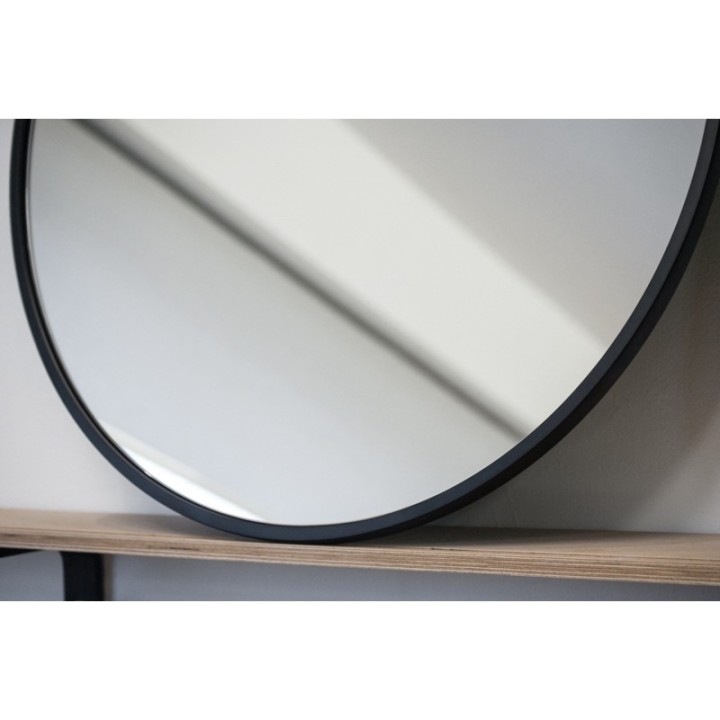 LUSTRO SCANDI SLIM – CZARNE OKRĄGŁE ŁAZIENKOWE 50cm SCD/SL/B/50