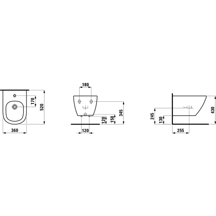 Bidet podwieszany LAUFEN LUA Advanced biały lcc H8300814003021