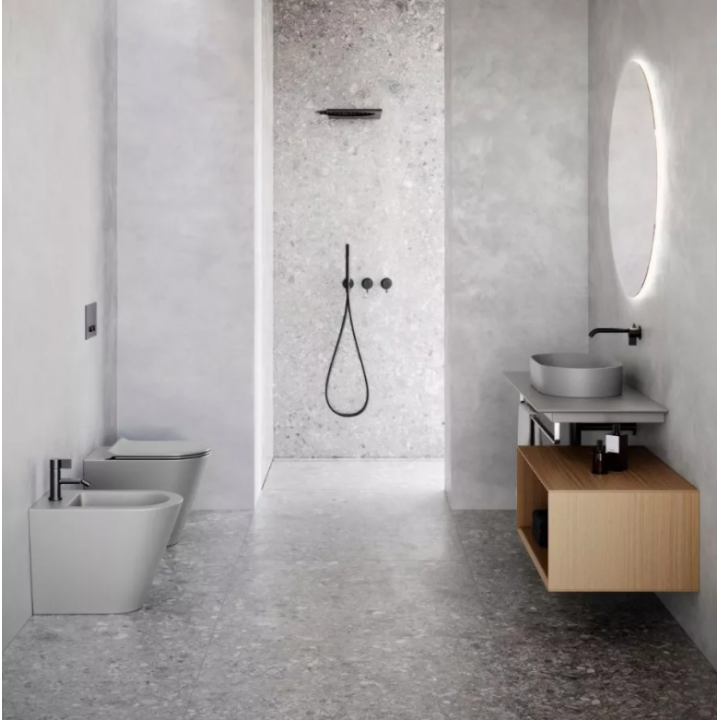 Miska WC Catalano Zero 55x35 stojąca Silentech Cemento Satinato 0114550023