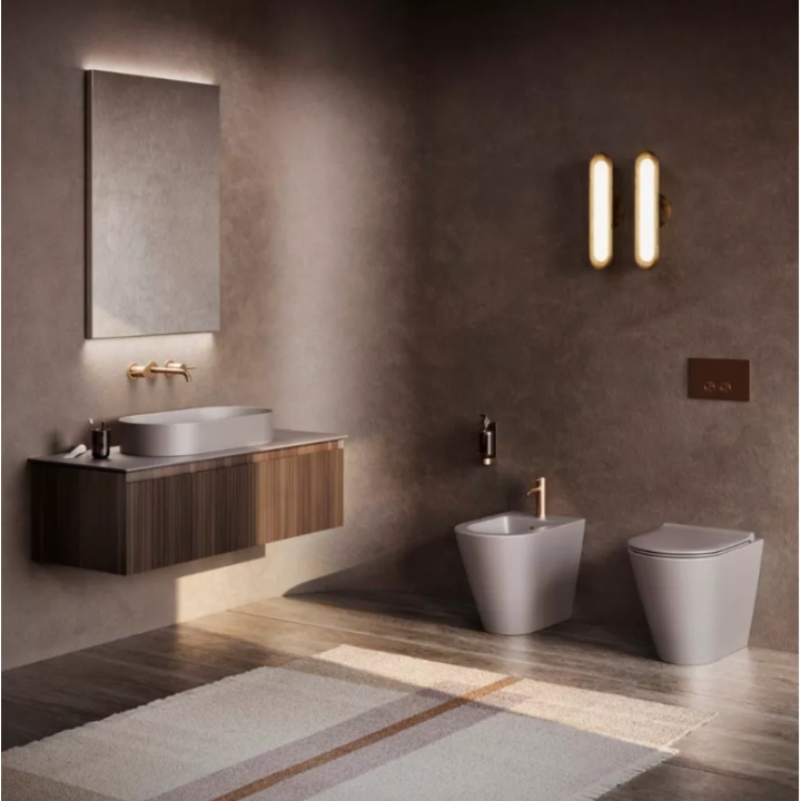 Miska WC Catalano Zero 55x35 stojąca Silentech Tortora Satinato 0114550032