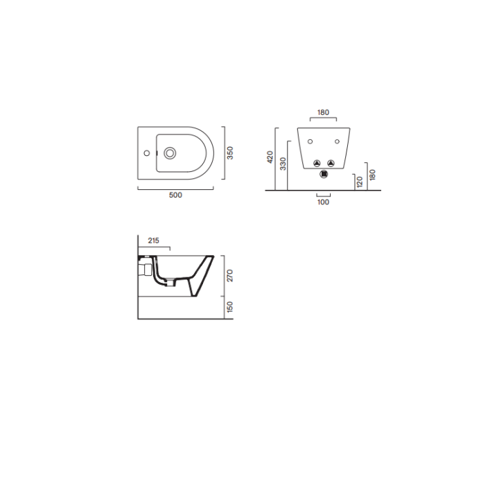 Bidet wiszący Catalano Zero 50x35 Bianco 0118501001