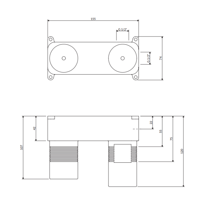 Element podtynkowy Omnires BOX baterii umywalkowej podtynkowej BOX15HX