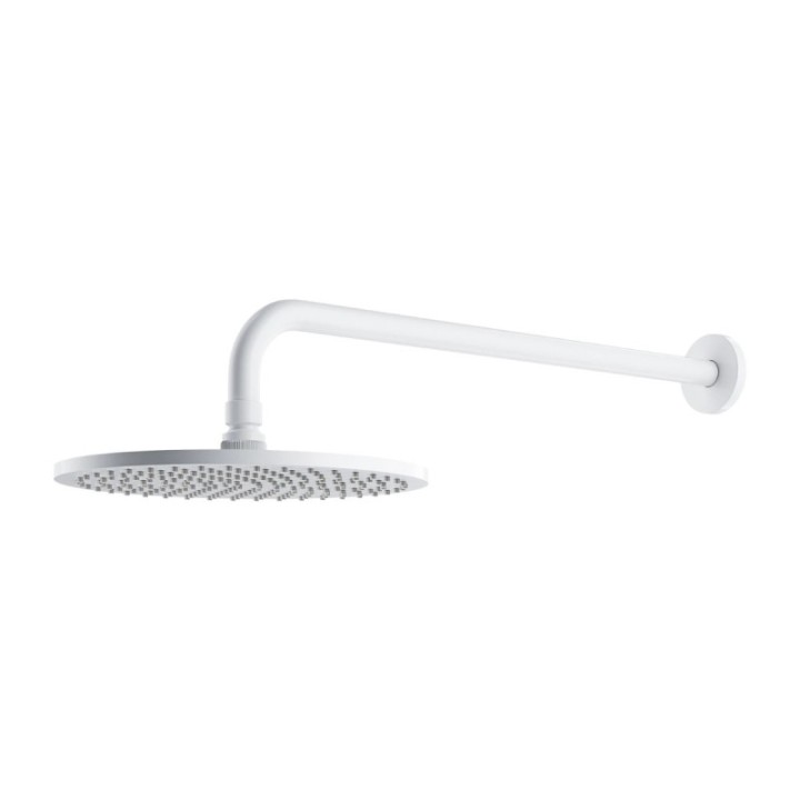 Deszczownica mosiężna z ramieniem OMNIRES SLIMLINE biały mat WGSET1WM