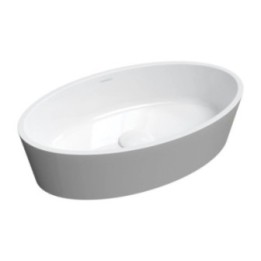 Umywalka nablatowa Omnires Bari M+ 50x30cm biały / szary połysk BARI500UNBSP