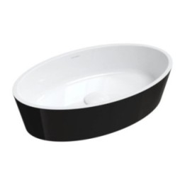 Umywalka nablatowa Omnires Bari M+ 50x30cm biały / czarny połysk BARI500UNBCP