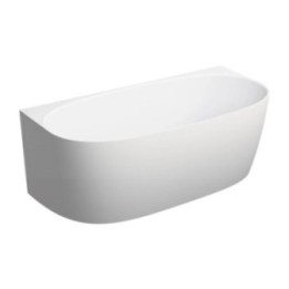 Wanna przyścienna Omnires Valencia Marble+ 158x77cm biały mat VALENCIASWPBM