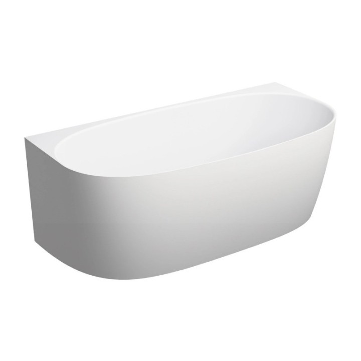 Wanna przyścienna Omnires Valencia Marble+ 158x77cm biały mat VALENCIASWPBM
