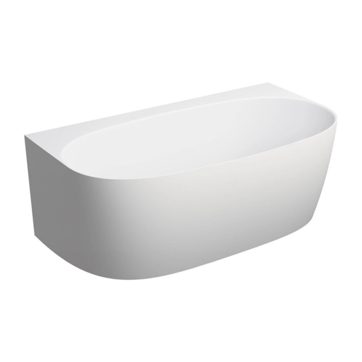 Wanna przyścienna Omnires Valencia Marble+ 158x86cm biały mat VALENCIAWPBM