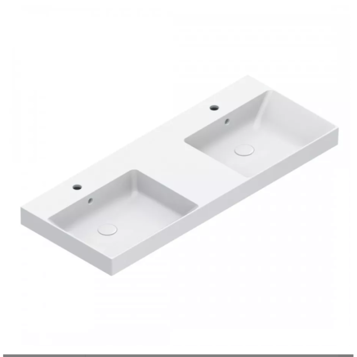 Umywalka Catalano Zero 125x50 cm z 2 otw. na baterię Bianco 1125ZEDUPFC00