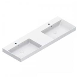 Umywalka Catalano Zero 150x50 cm podwójna z 2 otw. na baterię Bianco 1150ZEDUPFC00