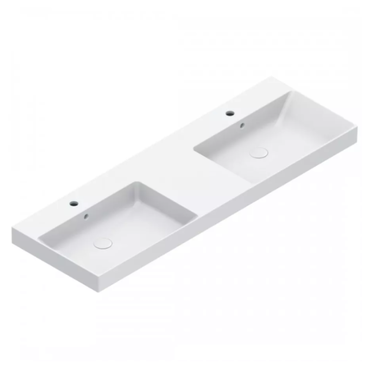 Umywalka Catalano Zero 150x50 cm podwójna z 2 otw. na baterię Bianco 1150ZEDUPFC00