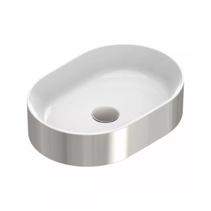Umywalka nablatowa Catalano Zero 50x35 cm Bianco / Argento 0122500041