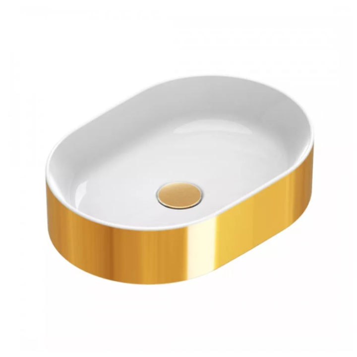 Umywalka nablatowa Catalano Zero 50x35 cm Bianco / Oro 0122500042