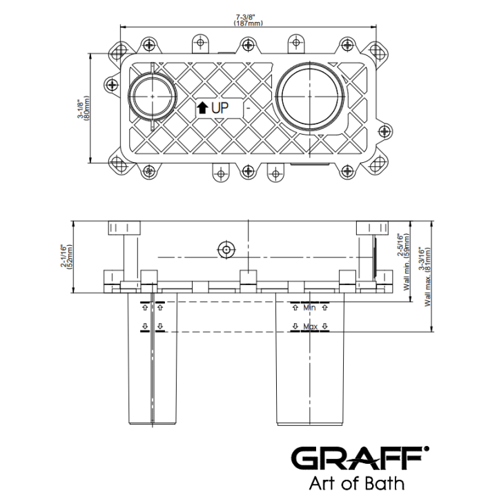 Element podtynkowy Graff Cameo z mieszaczem po prawej stronie E-1020C