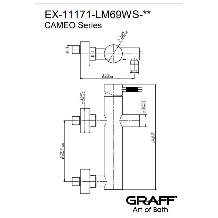 Bateria prysznicowa Graff Cameo chrom EX-11171-LM69WS-PC