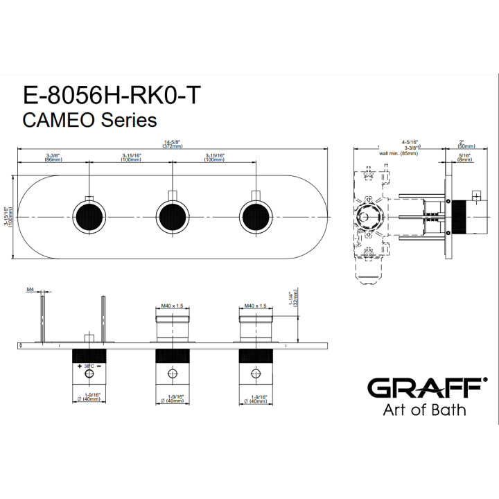 Element zewnętrzny Graff Cameo do baterii natryskowej chrom E-8056H-RK0-PC-T