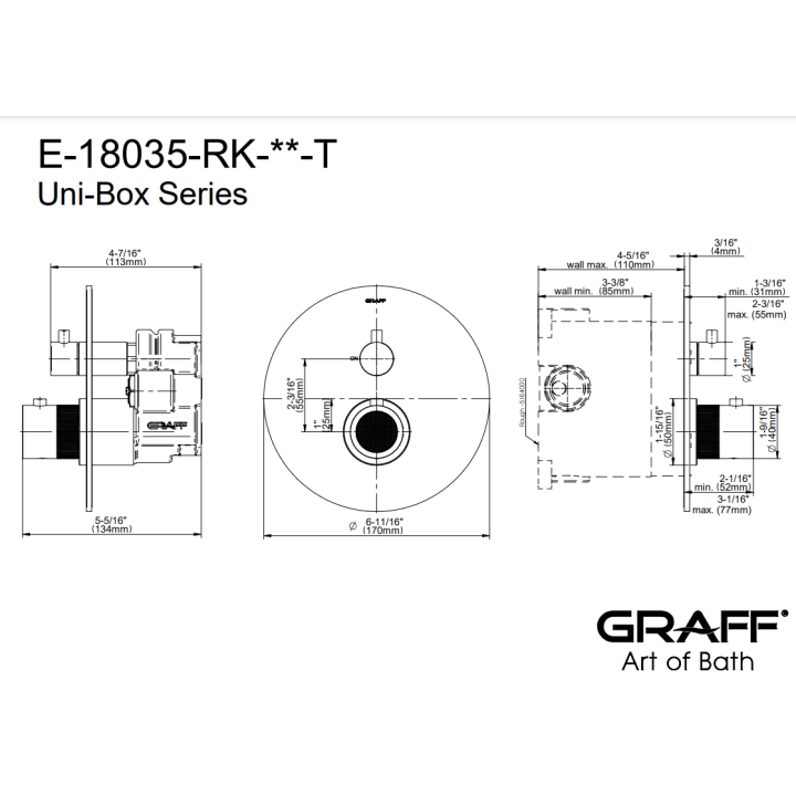 Element zewnętrzny Graff Cameo baterii natryskowej chrom E-18035-RK-PC-T