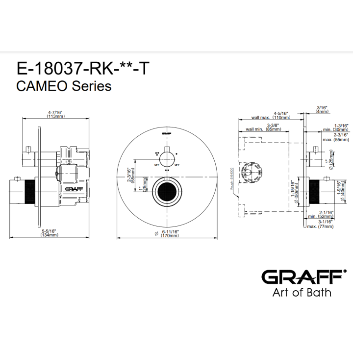 Element zewnętrzny Graff Cameo baterii natryskowej na 3 wyjścia chrom E-18037-RK-PC-T