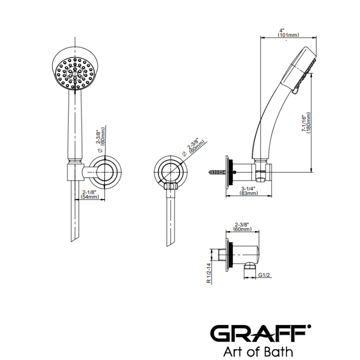Słuchawka prysznicowa Graff chrom E-86291-PC
