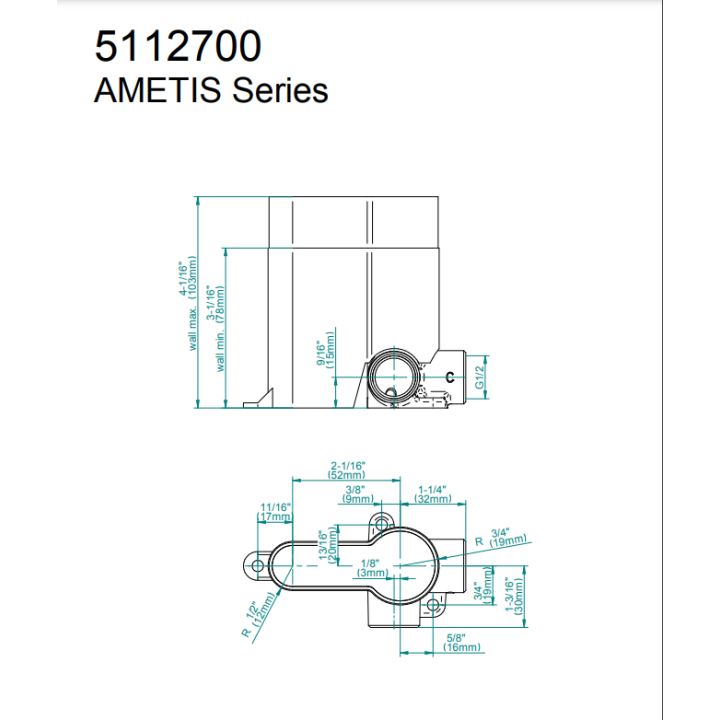 Element podtynkowy Graff Ametis E-1025
