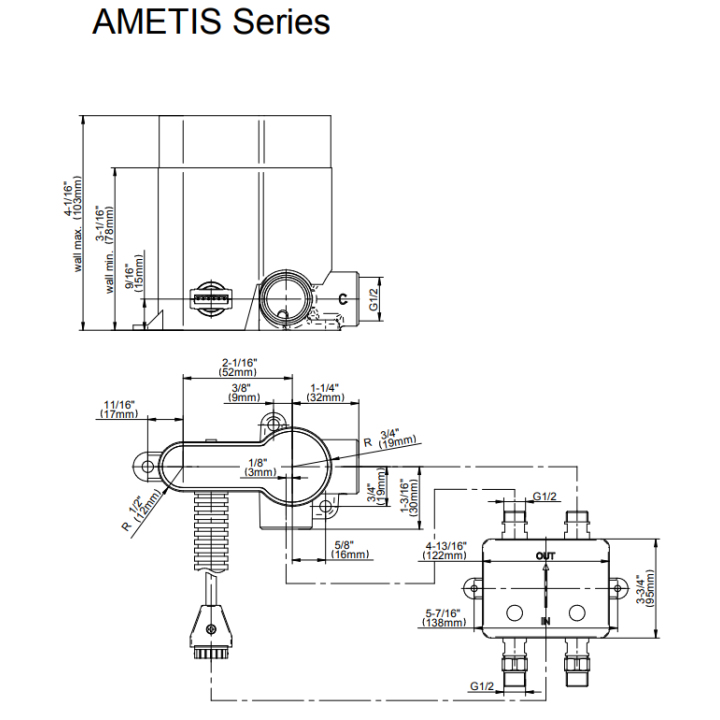 Element podtynkowy Graff Ametis E-1030