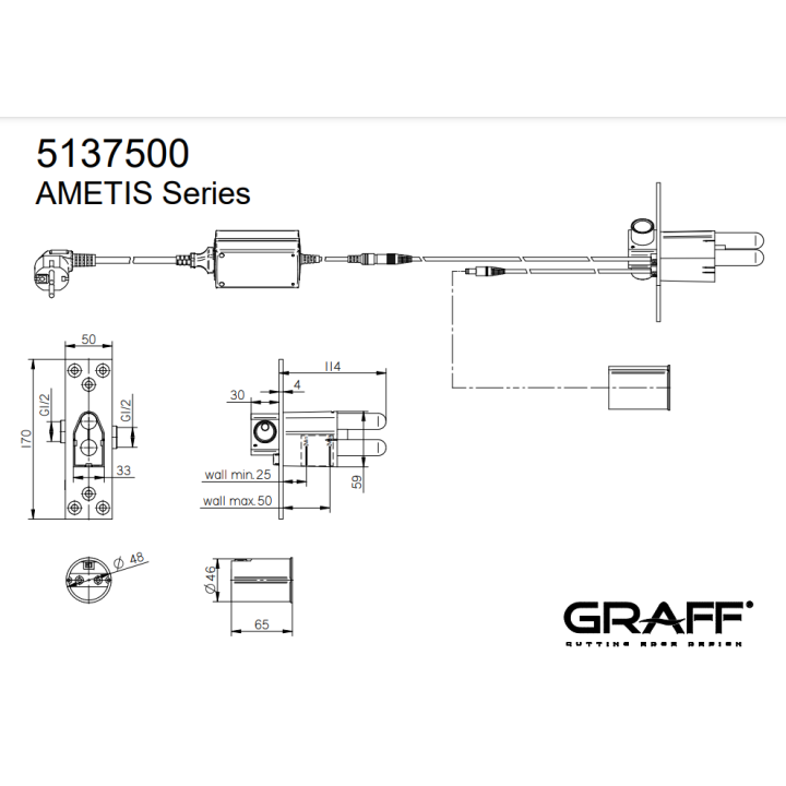 Element podtynkowy deszczownicy Graff Ametis E-8765