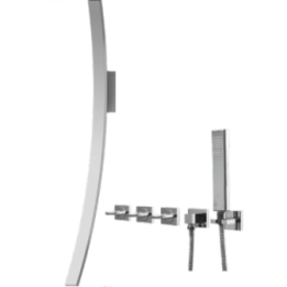 Bateria wannowa Graff Luna z zestawem prysznicowym chrom E-6054-C14U-PC-T