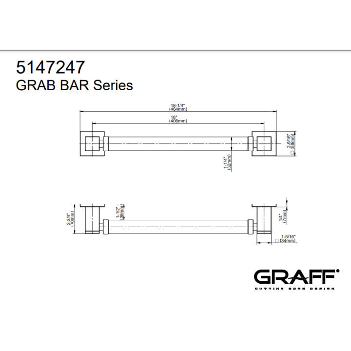 Poręcz Graff Luna 40,6 cm chrom E-9616-PC