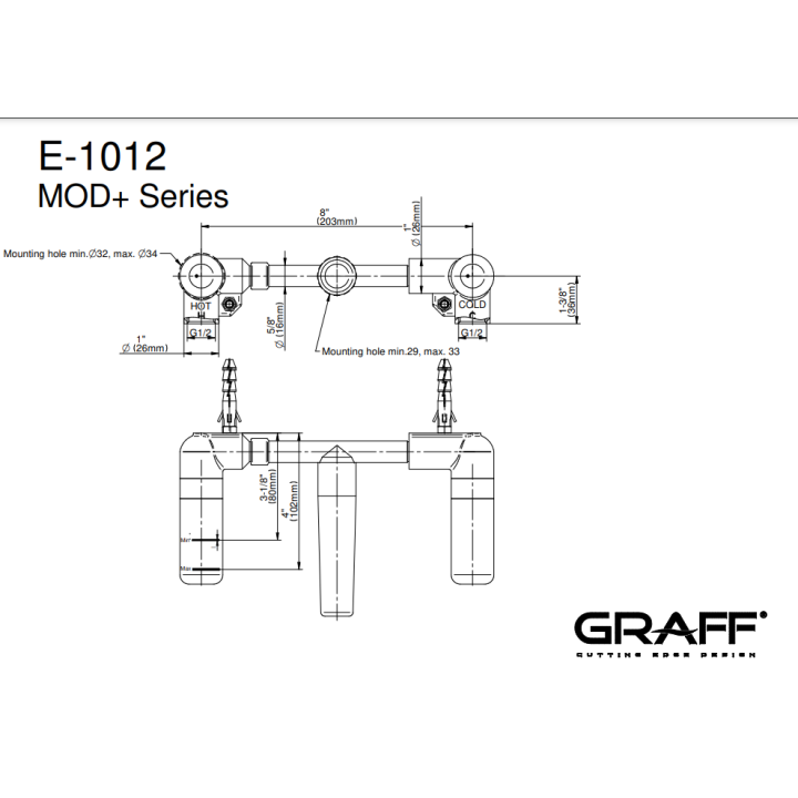 Element podtynkowy Graff do baterii E-1012