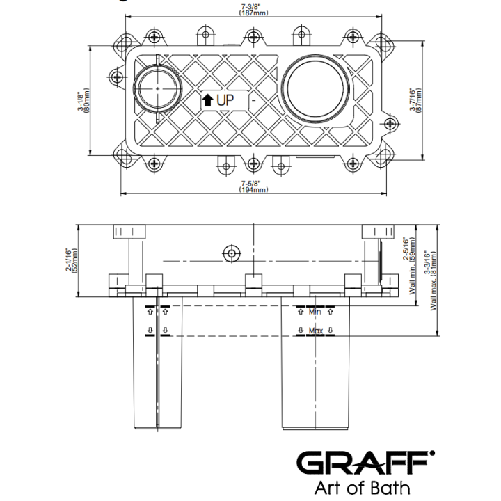 Element podtynkowy Graff do baterii z mieszaczem po prawej stronie E-1020A
