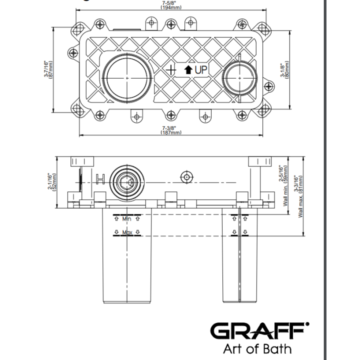Element podtynkowy Graff do baterii z mieszaczem po lewej stronie E-1029A