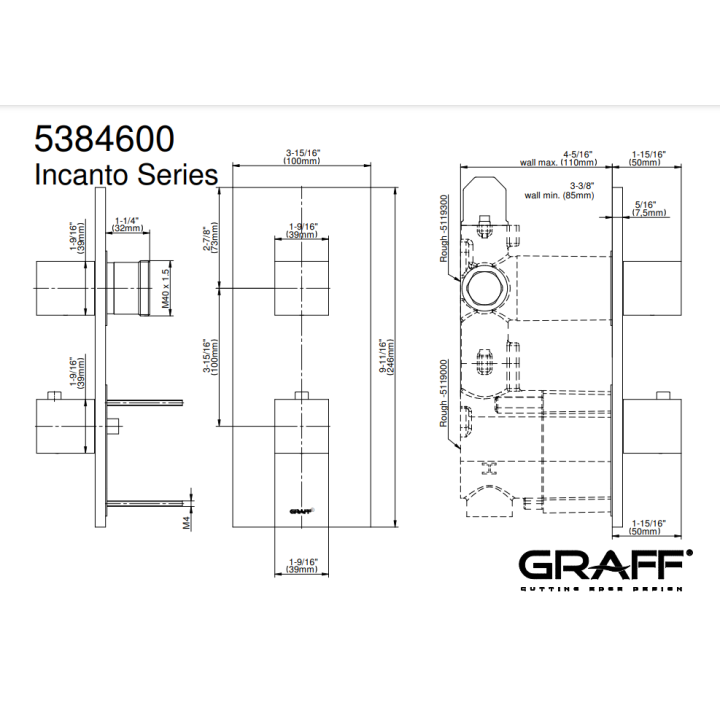 Element zewnętrzny Graff Incanto do baterii natryskowej chrom E-8048-SH0-PC-T