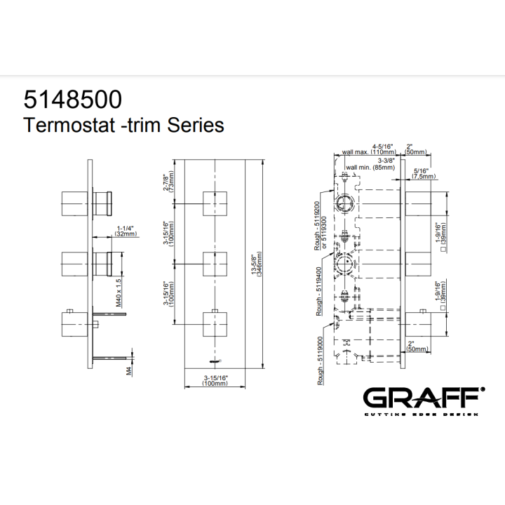 Element zewnętrzny Graff Incanto do baterii natryskowej chrom E-8057-SH0-PC-T
