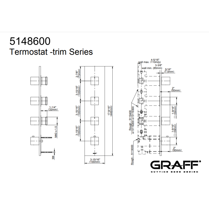 Element zewnętrzny Graff Incanto do baterii natryskowej chrom E-8059-SH0-PC-T