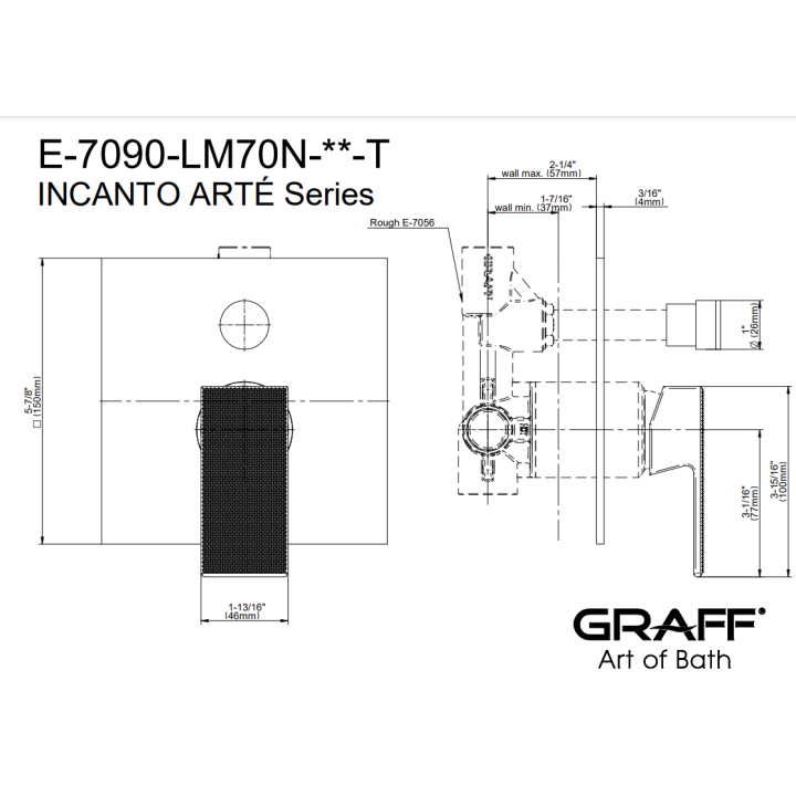 Element zewnętrzny Graff Incanto Arte baterii natryskowej chrom E-7090-LM70N-PC-T
