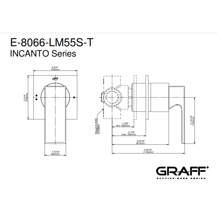 Element zewnętrzny Graff Incanto baterii natryskowej chrom E-8066-LM55S-PC-T