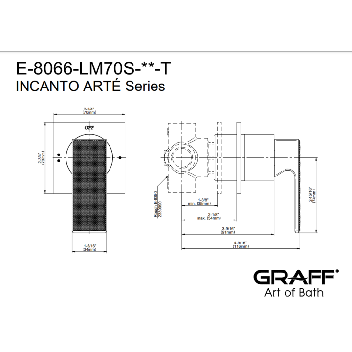 Element zewnętrzny Graff Incanto Arte baterii natryskowej chrom E-8066-LM70S-PC-T