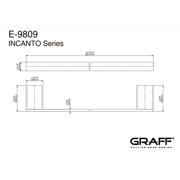 Wieszak na ręcznik Graff Incanto 76,2 cm chrom E-9809-PC