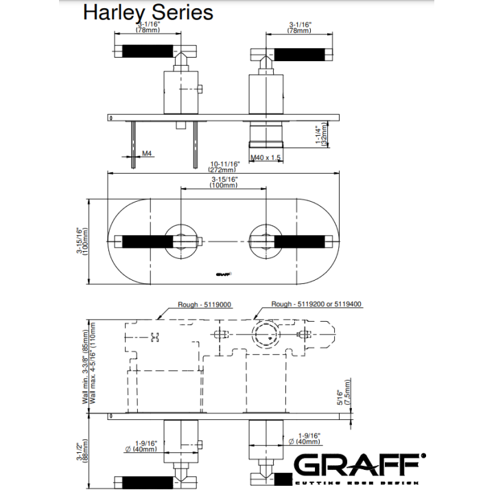Element zewnętrzny Graff Harley baterii natryskowej chrom E-8047HH-LM57E0-PC-T
