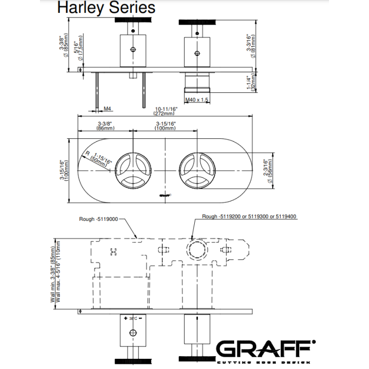Element zewnętrzny Graff Harley baterii natryskowej chrom E-8047HH-C19E0-PC-T