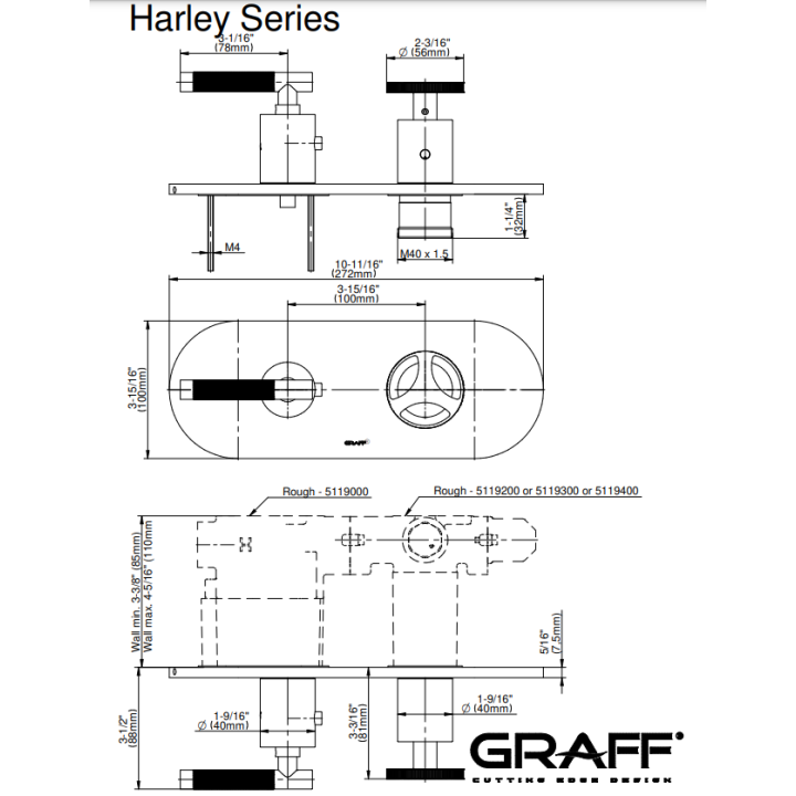 Element zewnętrzny Graff Harley baterii natryskowej chrom E-8047HH-LM57C19-PC-T
