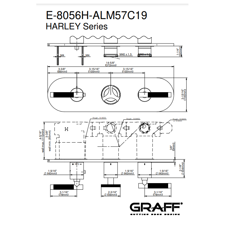Element zewnętrzny Graff Harley baterii natryskowej chrom E-8056HH-ALM57C19-PC-T